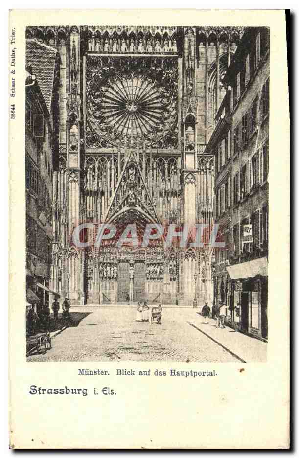 CPA Strasbourg Munster Blick auf des Hauptportal