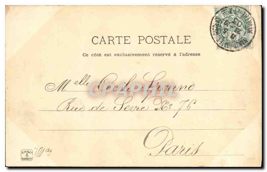 CPA Strasbourg Un Coin de l Orangerie — Rückseite