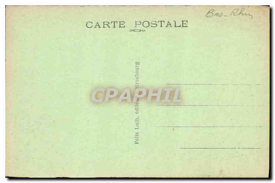 CPA Strasbourg Palais du Rhin — Verso