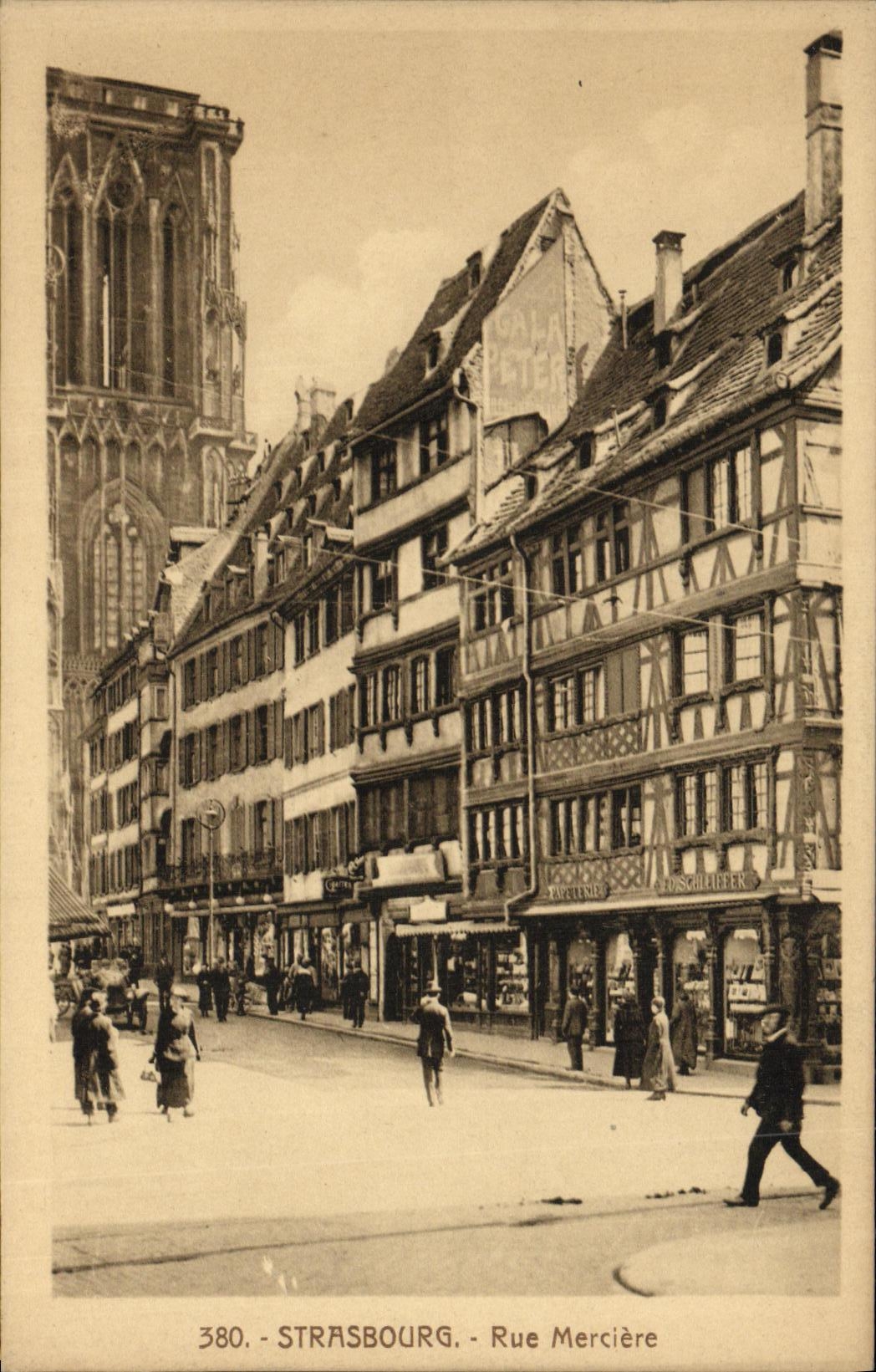 Strasbourg - Rue Mercière — vue de la cathédrale — éditeur C. Rederet, n° 380