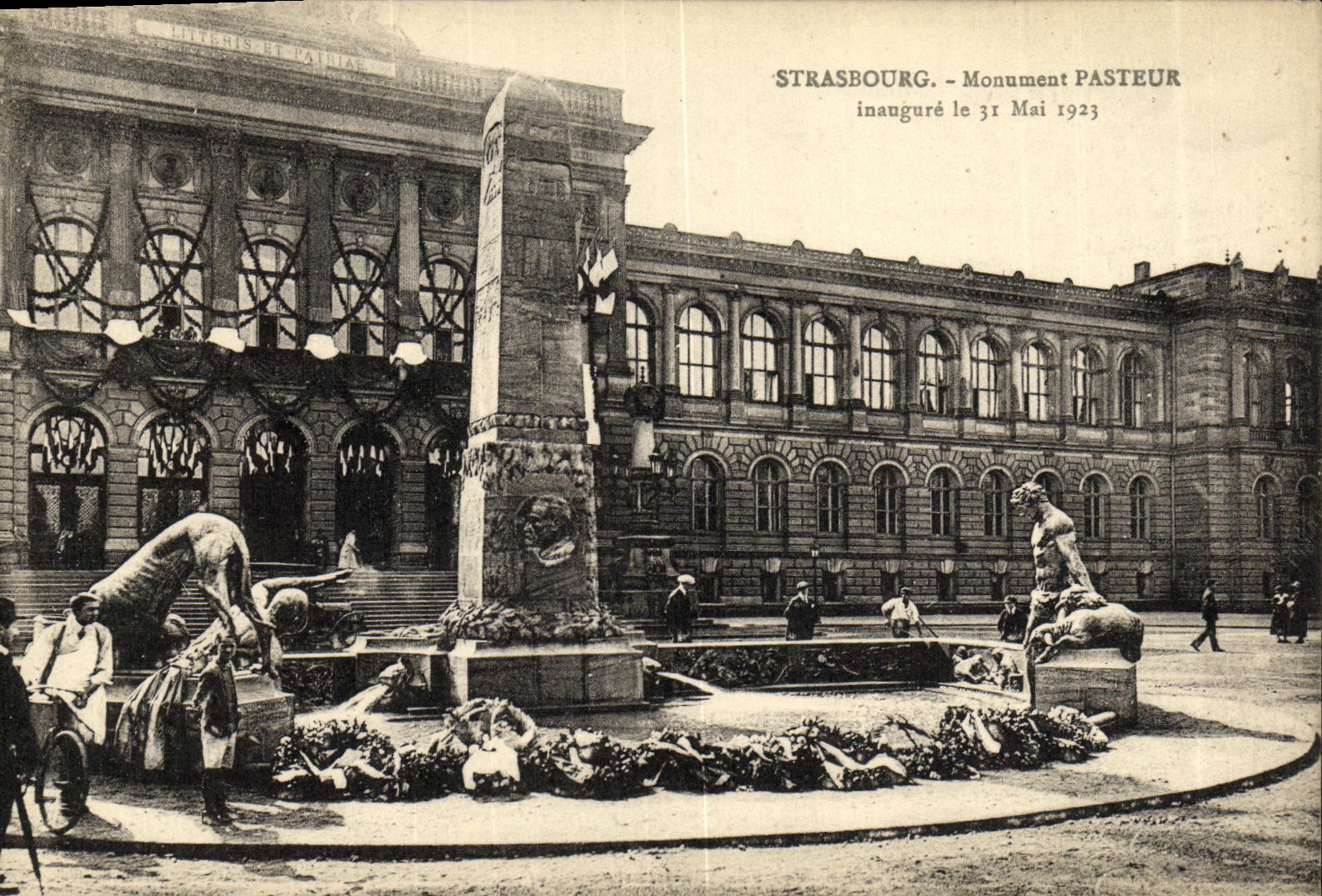 CPA Strasbourg Monument Pasteur inaugure le 31 mai 1923