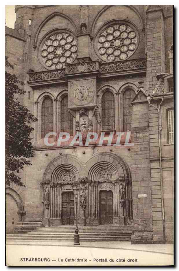 CPA Strasbourg La Cathedrale Portail du Cote Droit