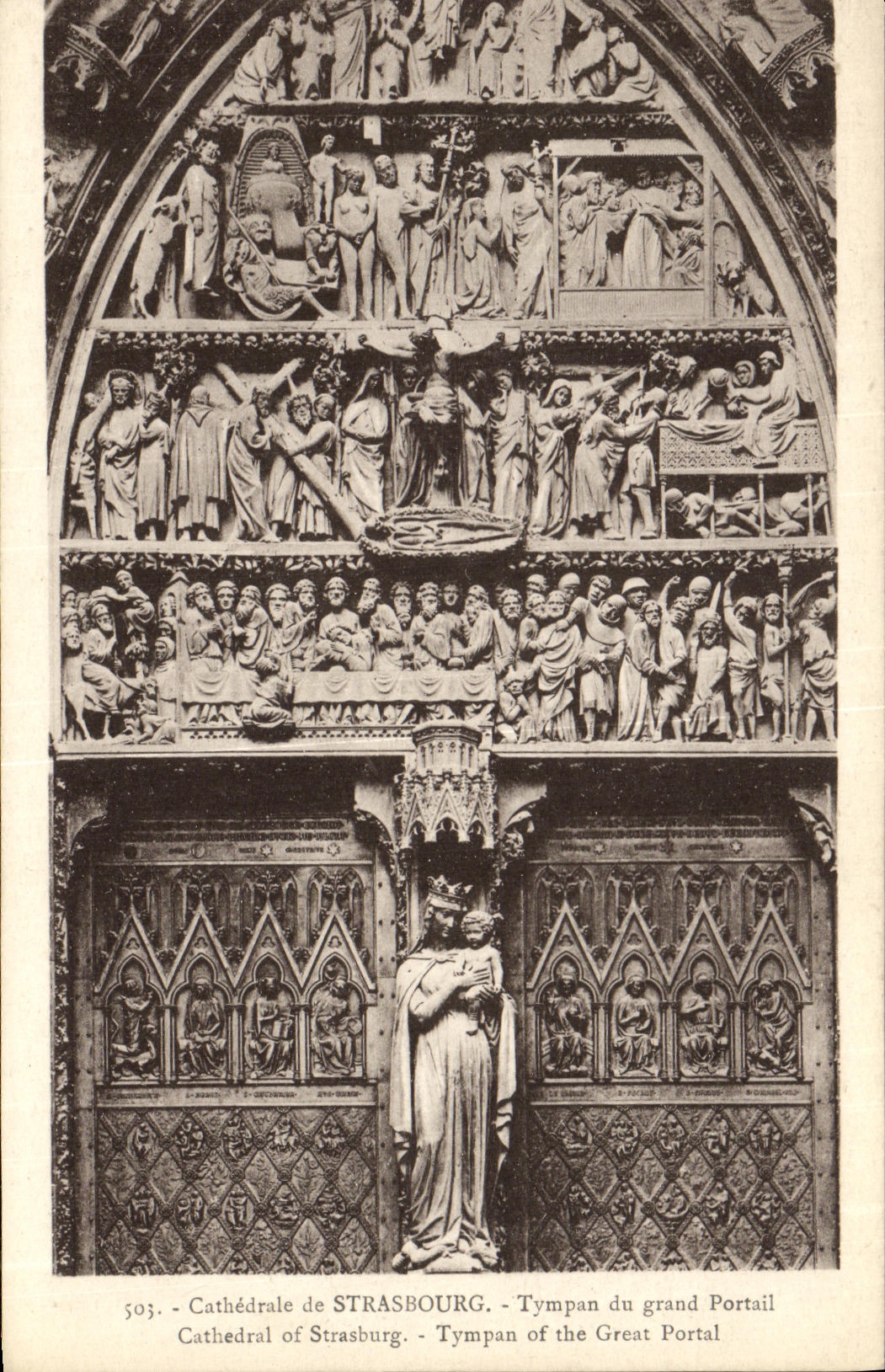 CPA Cathedrale De Strasbourg Tympan du Grand Portail