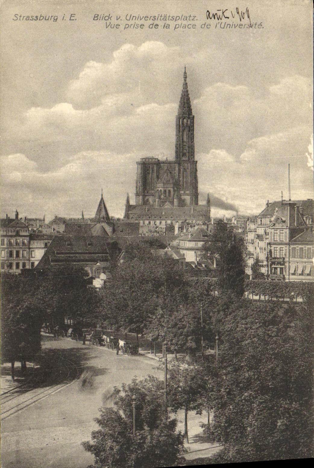 CPA Strasbourg Vue prise de la place de l universite