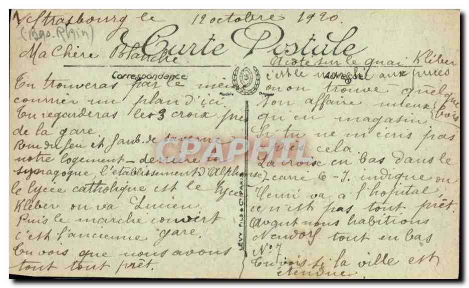 CPA Strassburg La Vieille Maison — Verso