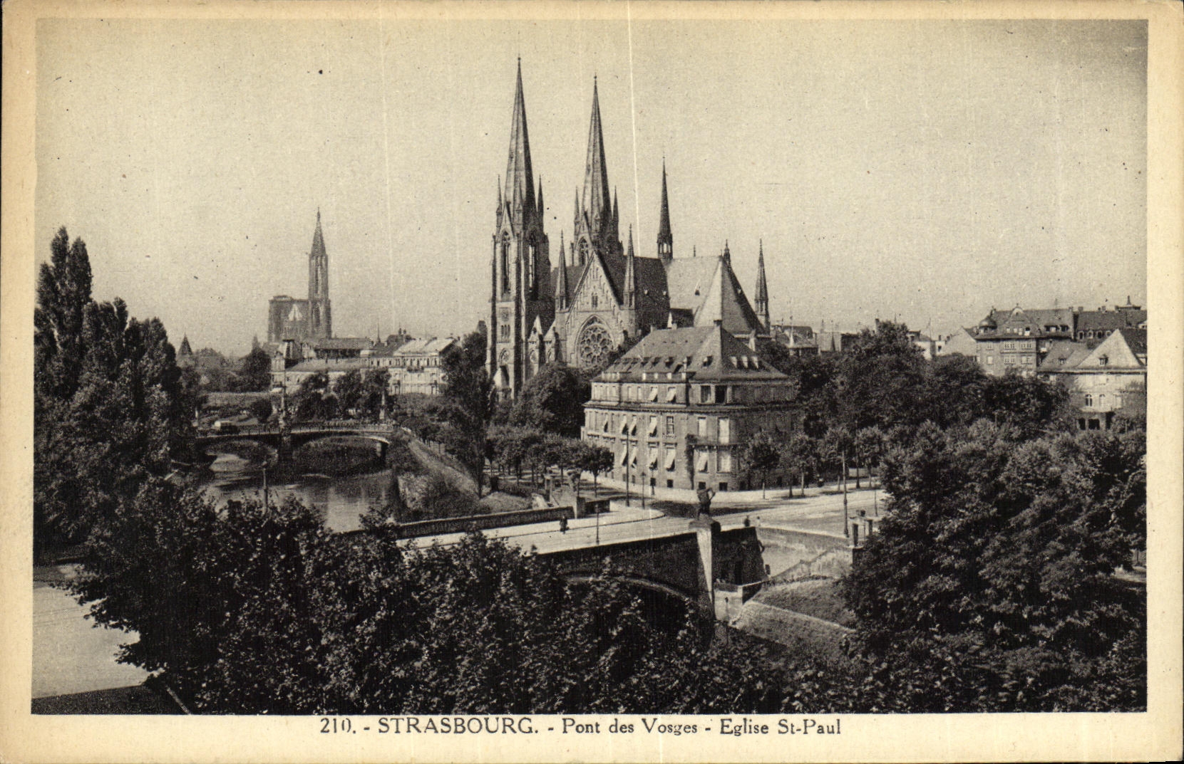CPA Strassburg Pont des Vosges Eglise St Paul