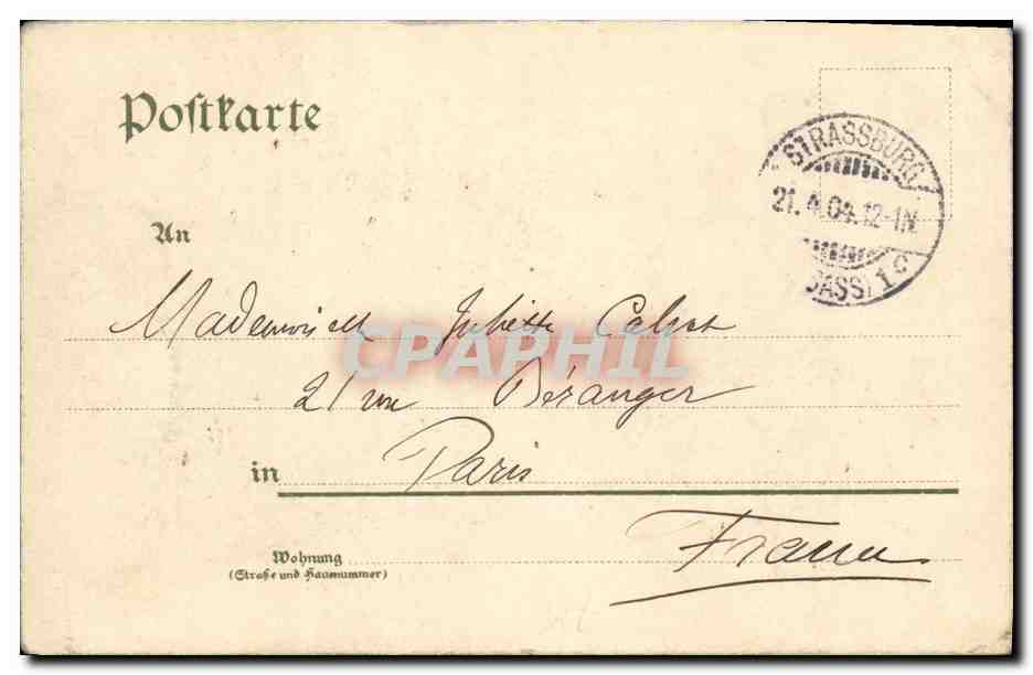 CPA Strasbourg Fischerstaden — Rückseite