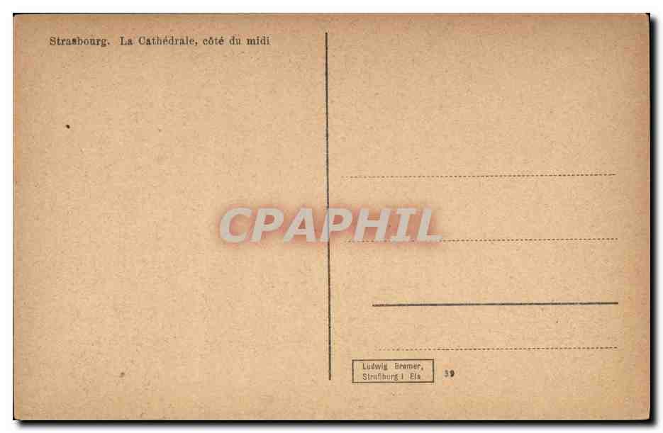 CPA Strasbourg Munster Sudseite — Verso