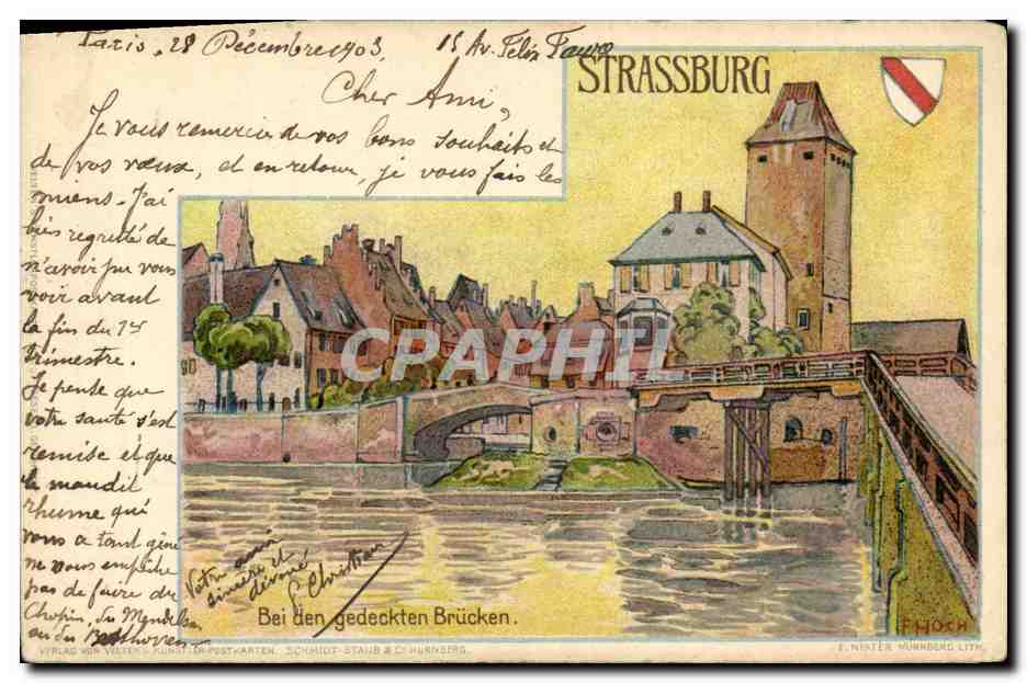Strasbourg — vue des ponts couverts — F. NISTER & CIE, HUNNBERG