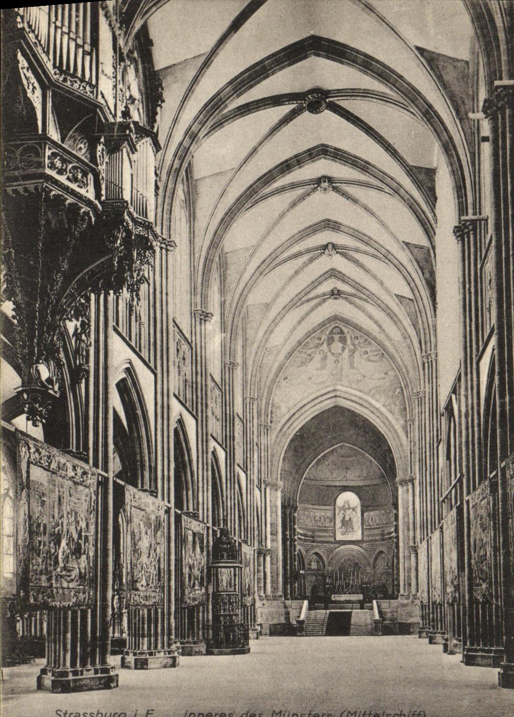 CPA Strasbourg Interieur de la cathedrale Orgue 