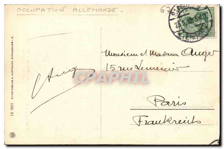 CPA Strasbourg Interieur de la cathedrale Orgue  — Verso