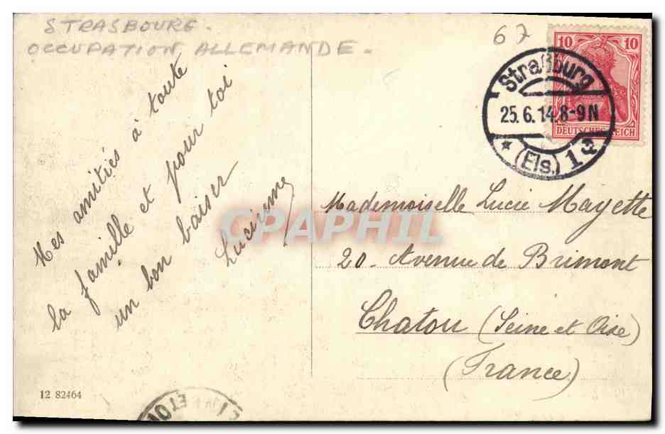 CPA Strasbourg Der Rabenhol Ancien Hotel Du Corbeau — Rückseite