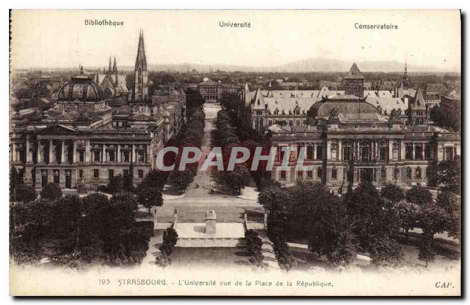 CPA Strasbourg L Universite vue de la Place de la Republique