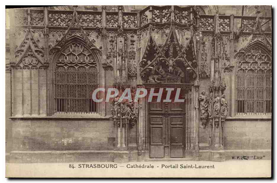 CPA Strasbourg Cathedrale Portail Saint Laurent
