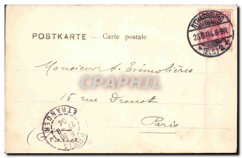 CPA Strasbourg Duntzmuhl Kanal — Rückseite