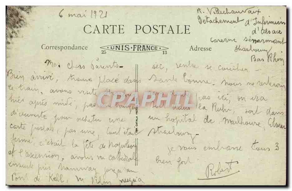 CPA Strasbourg Vue Generale Les Ponte Couverts — Verso