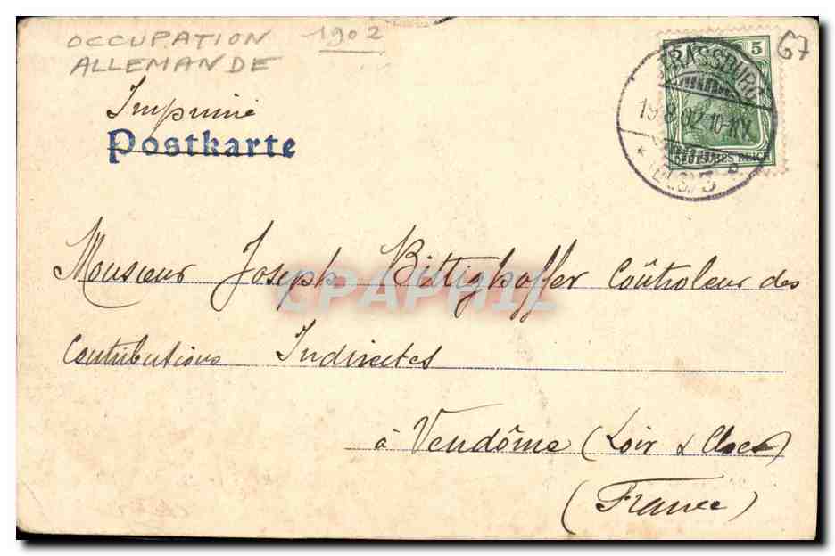 CPA Strasbourg Manster Hauptportal — Verso
