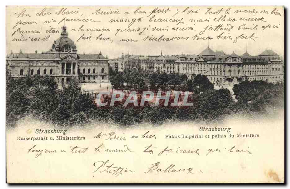 Strasbourg — Palais Impérial et palais du Ministère — éditeur : Felix Lüth, Strasbourg