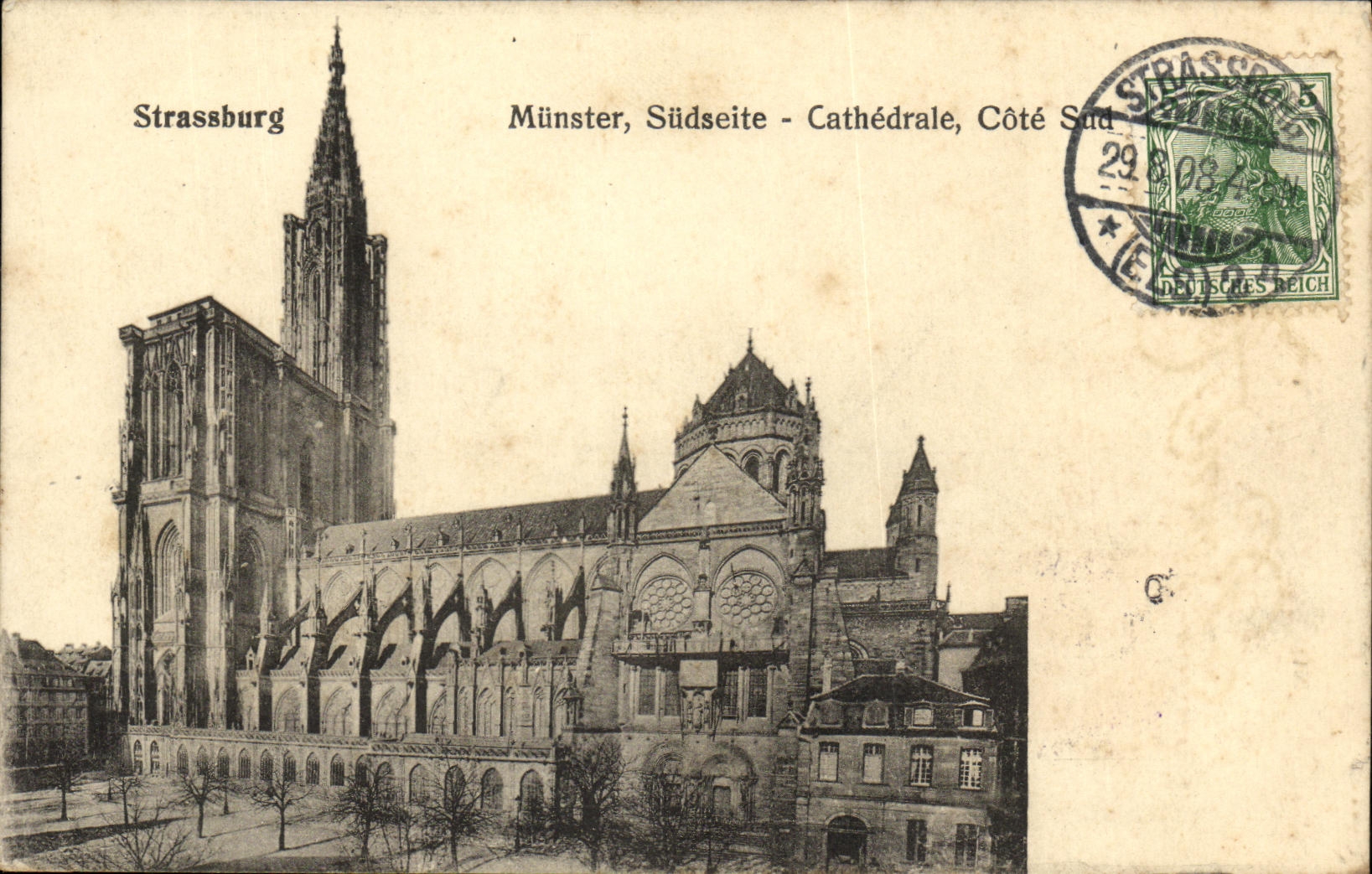 CPA Strasbourg Munster Sudseite Cathedrale Cote Sud
