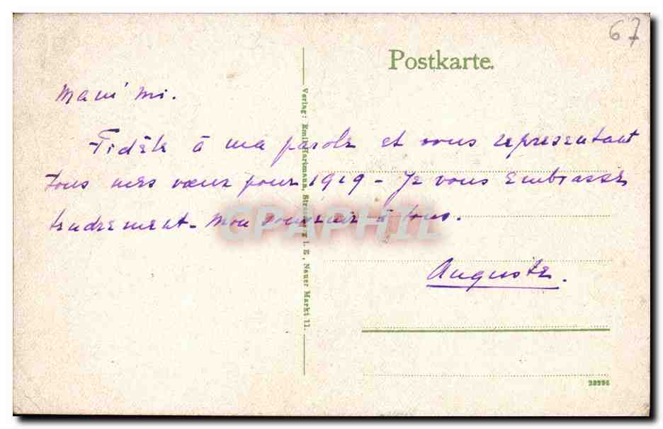 CPA Strasbourg Munster Plats Und Kammersell Sches Haus — Verso