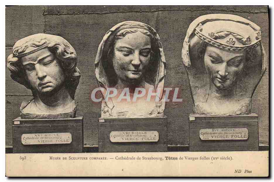CPA Musee De Sculpture Comparee Cathedrale de Strasbourg Tetes de Vierges Folles