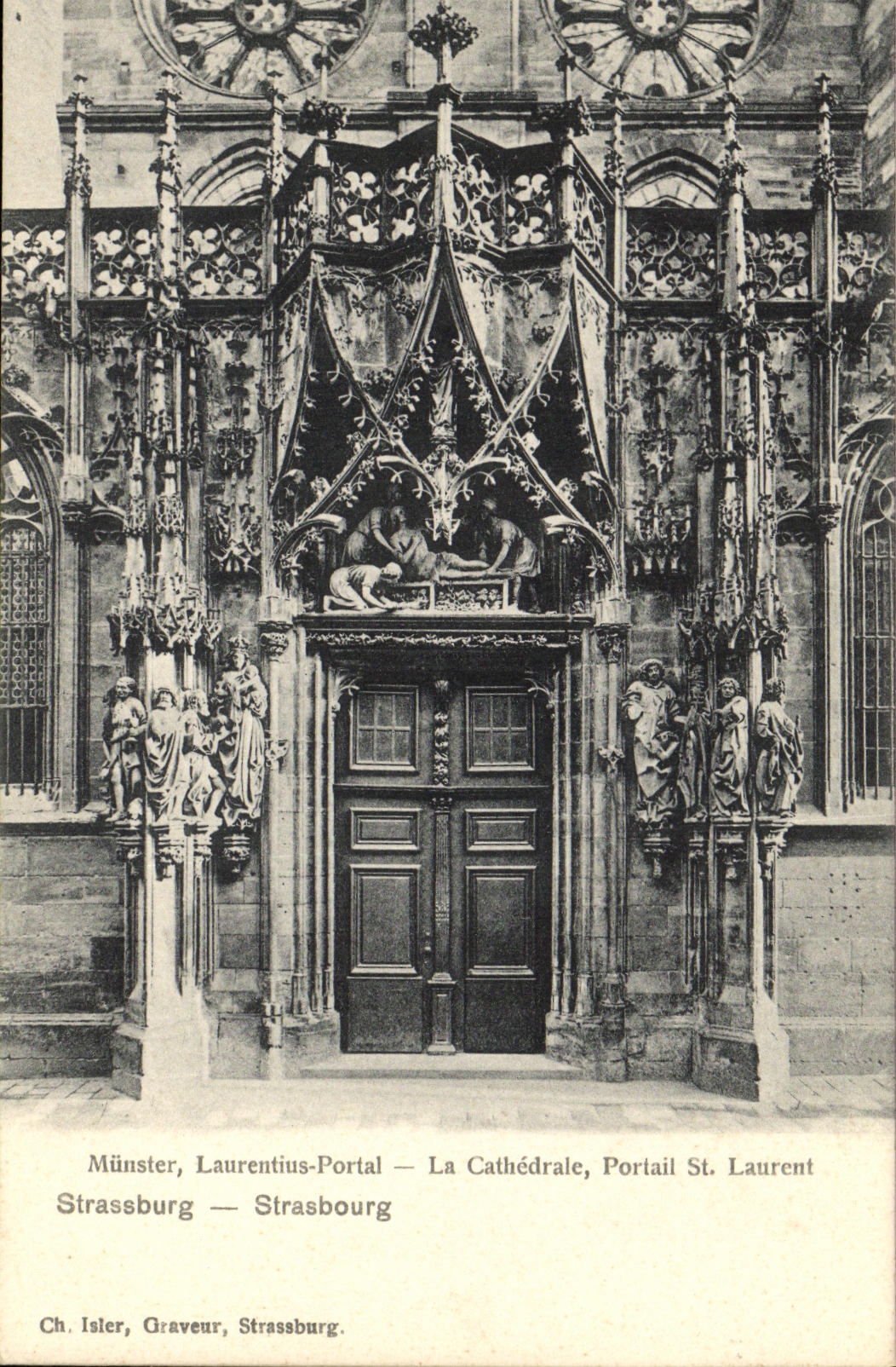CPA Strasbourg Cathedrale Portail St Laurent