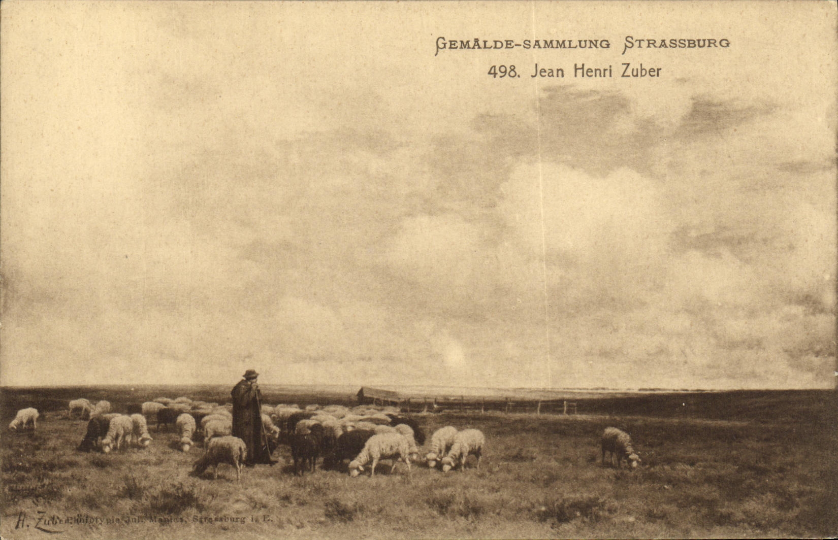 CPA Strasbourg Jean Henri Zuber Berger et moutons
