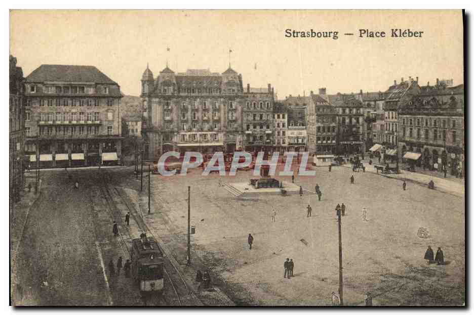 CPA Strasbourg Place Kleber Tramway
