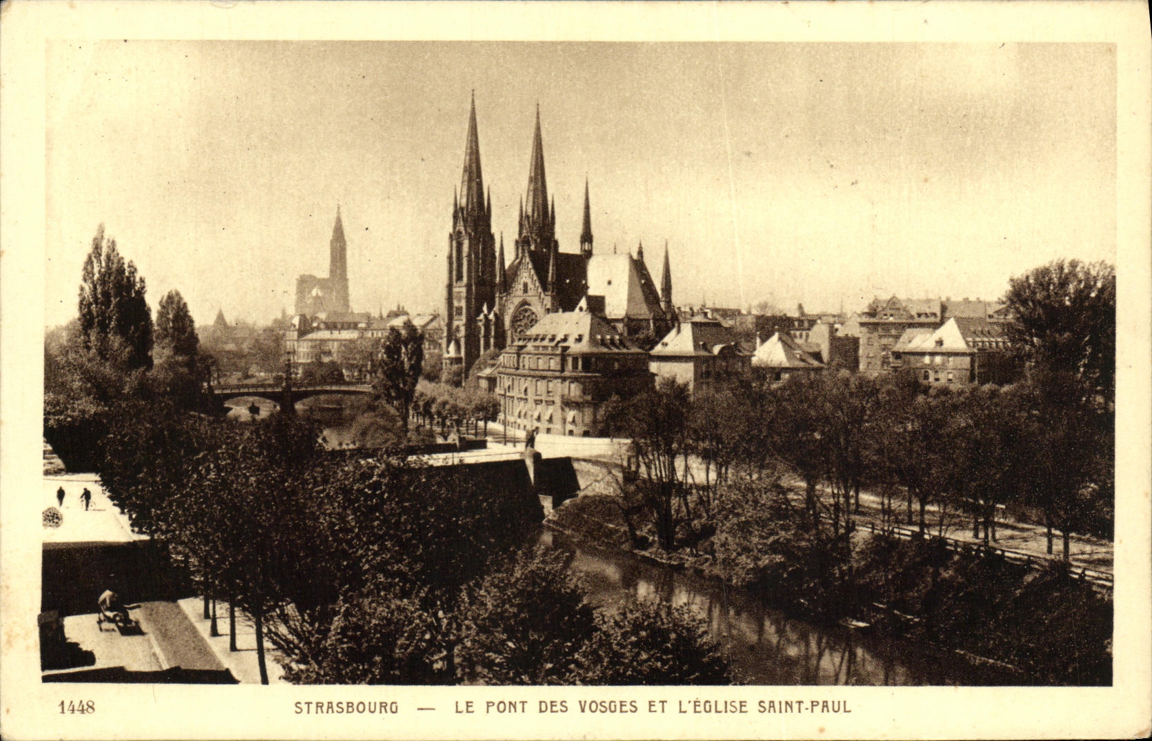 CPA Strasbourg Le Pont Des Vosges Et L Eglise Saint Paul
