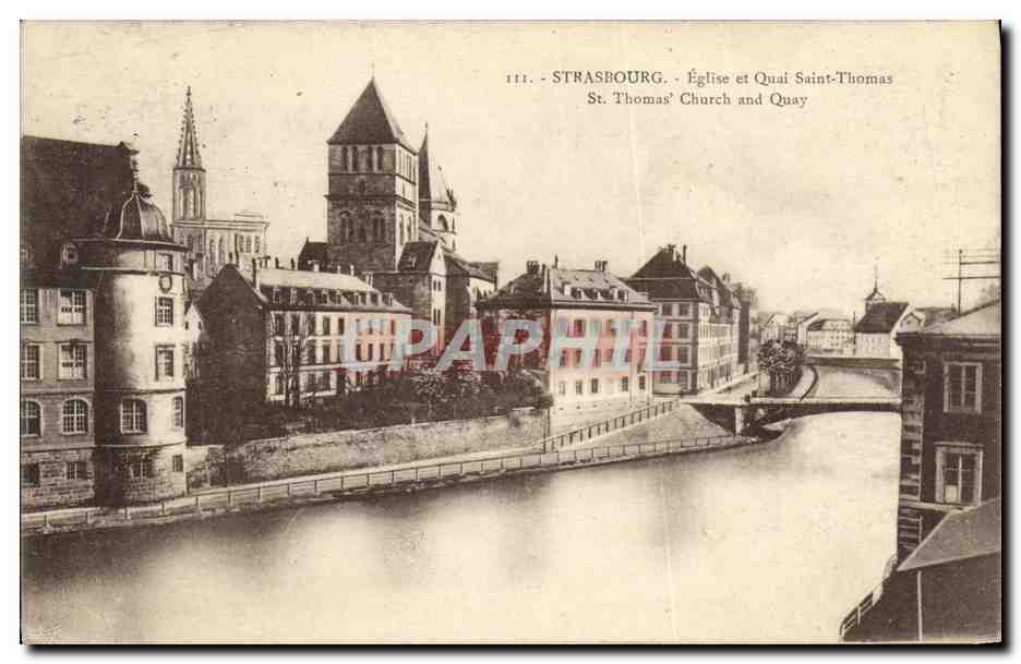 CPA Strasbourg Eglise et Quai Saint Thomas 