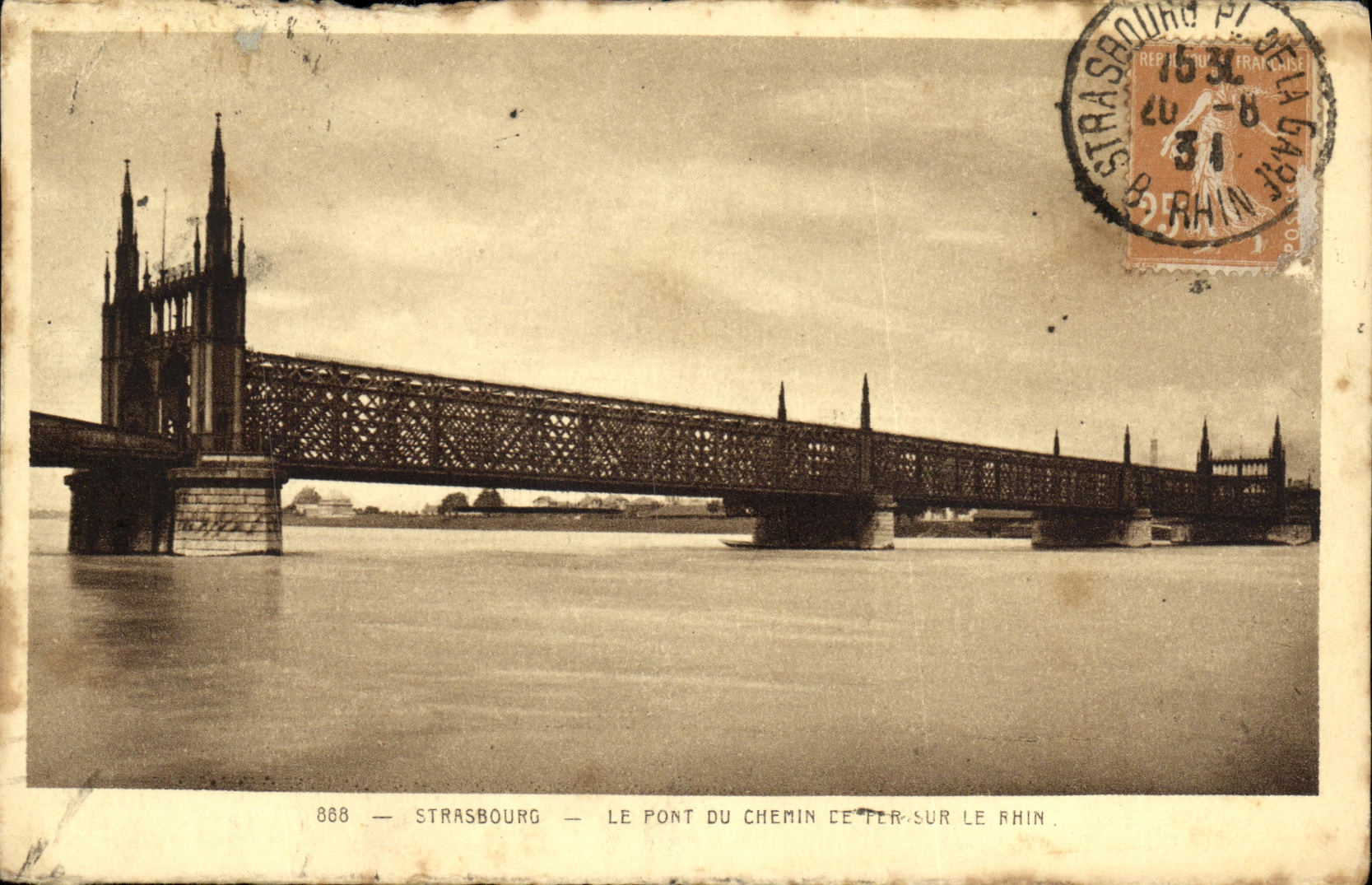 CPA Strasbourg Le Pont Du Chemin de fer Sur Le Rhin