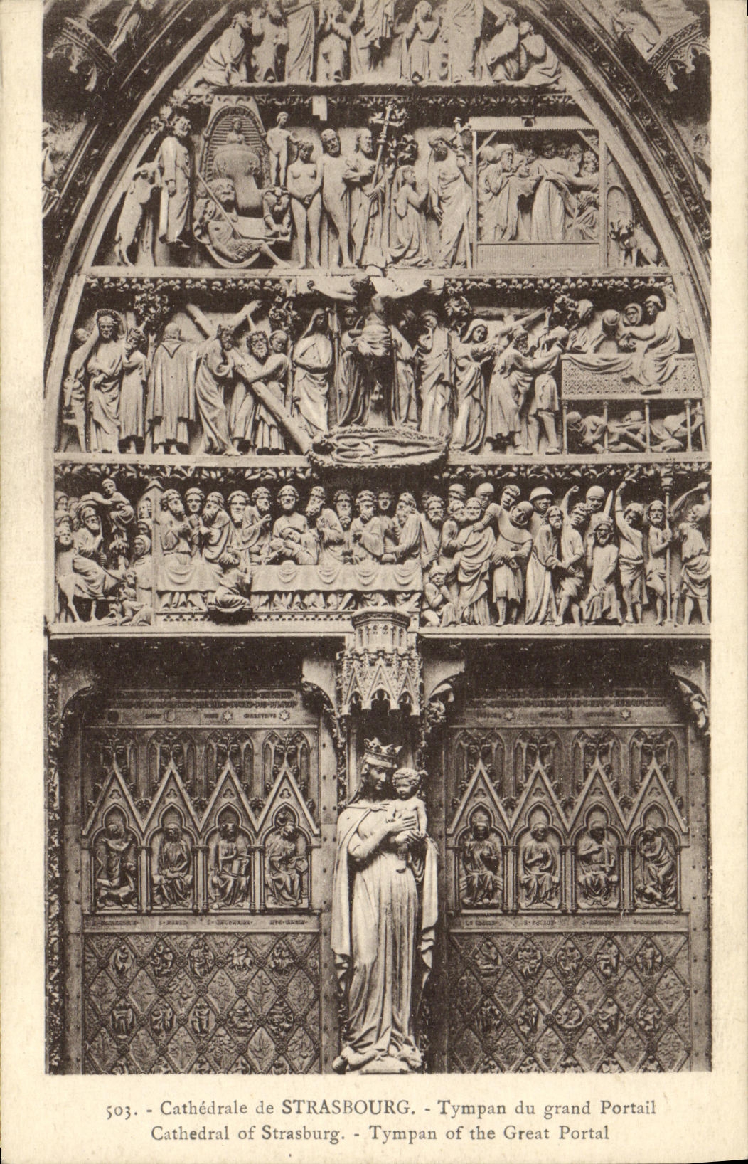 CPA Strasbourg Tympan du Grand Portail Cathedrale 