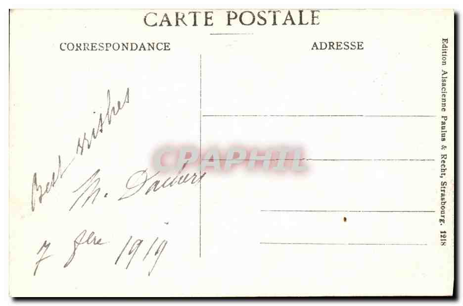 CPA Strasburg Vue Generale — Verso