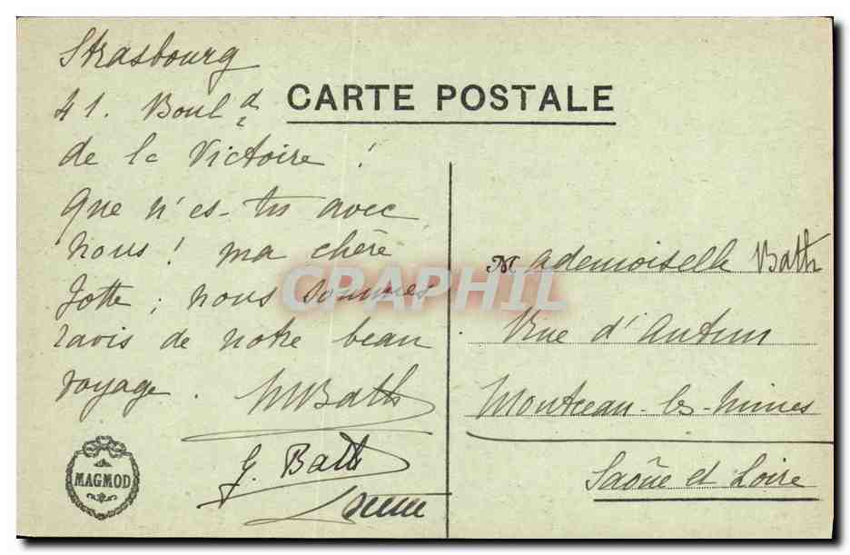 CPA Strasburg Vue Generale prise de l Hopital — Verso