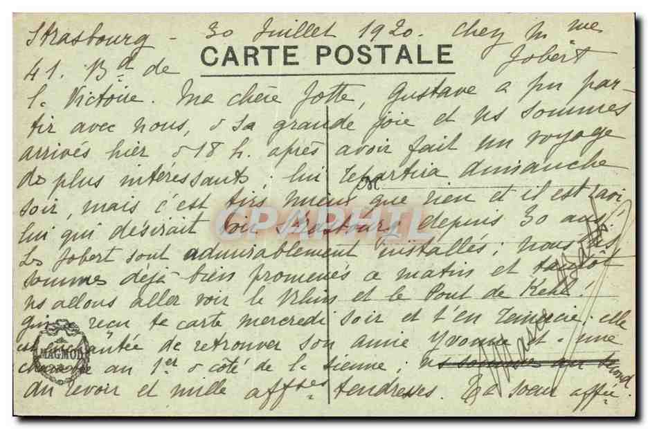 CPA Strasburg Cour du Corbeau — Rückseite