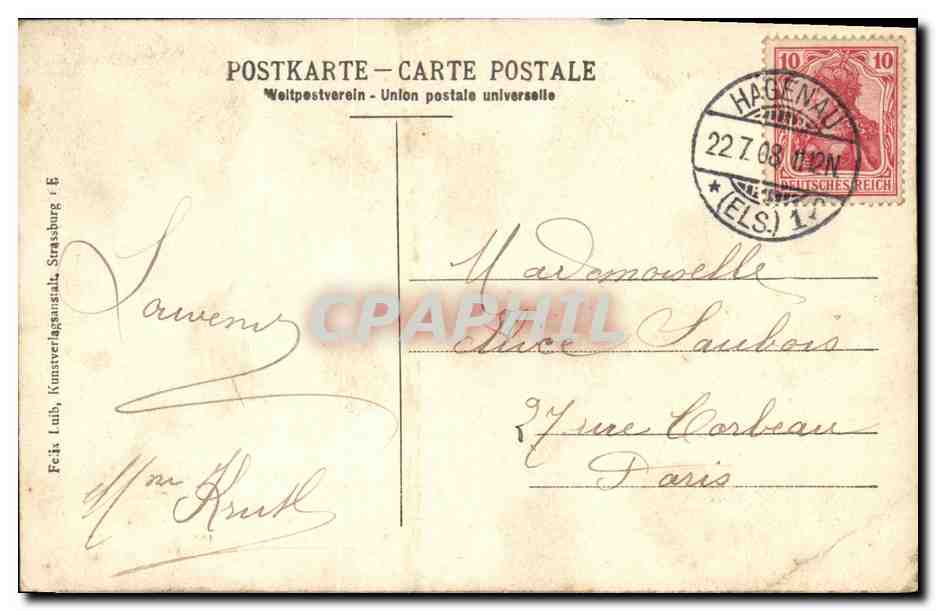 CPA Strasburg Universitat — Verso