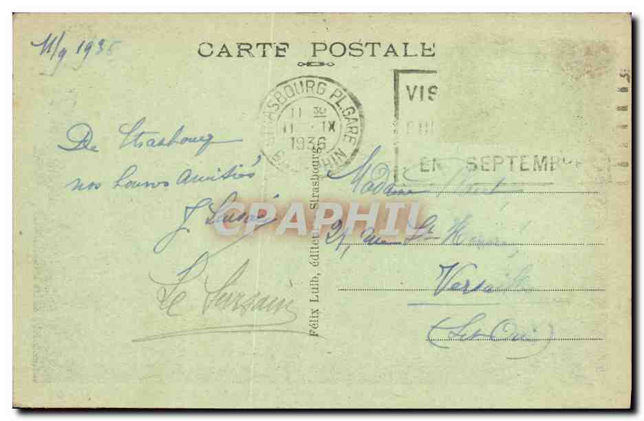 CPA Strasbourg Pres des Ponts Couverts — Rückseite