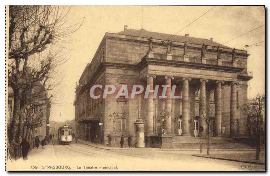 CPA Strasbourg Le Theatre Municipal Tramway