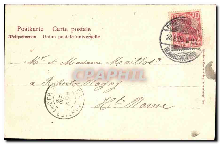 CPA Strasbourg Munster Cathedrale — Verso