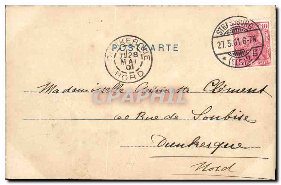 CPA Gruss aus Strasbourg  — Rückseite