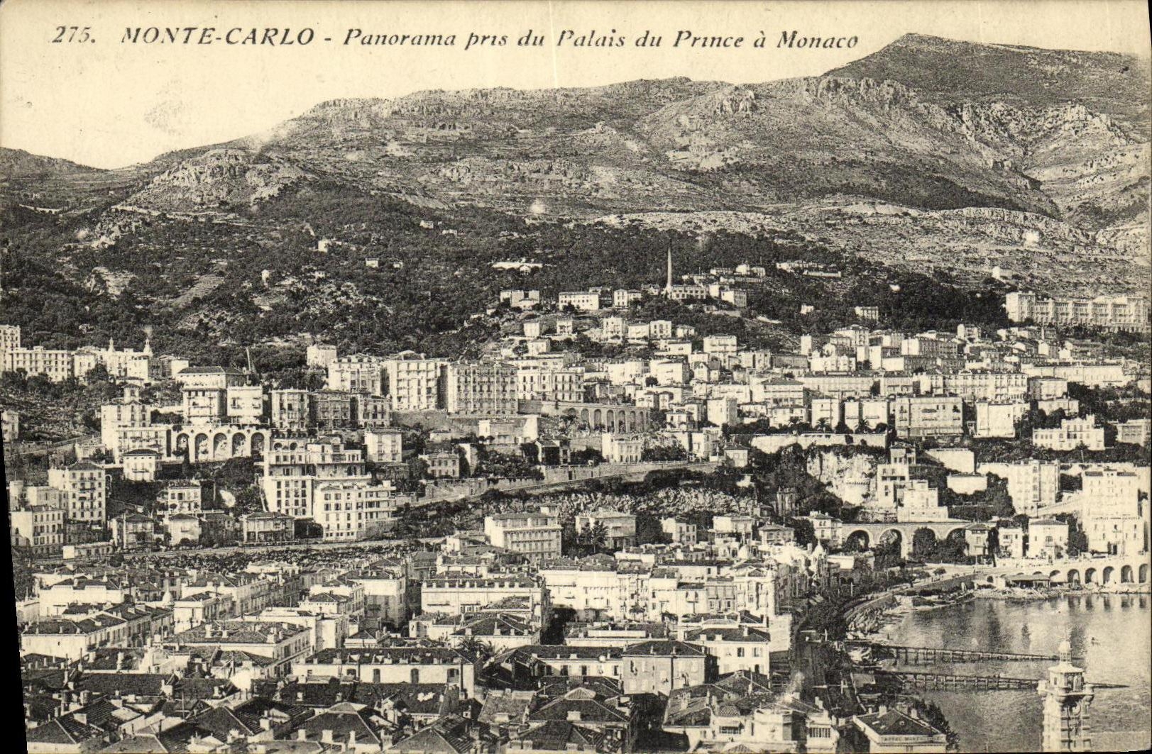 CPA Monte Carlo Panorama pars du Palais du Prince a Monaco