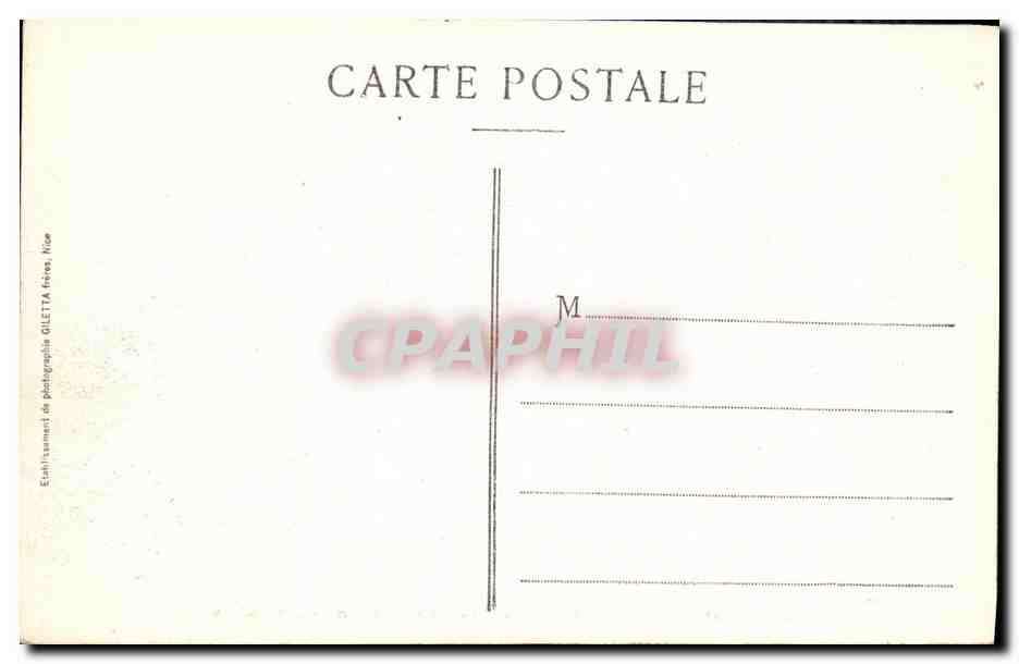 CPA Monte Carlo Les Jardins Place du Casino — Verso