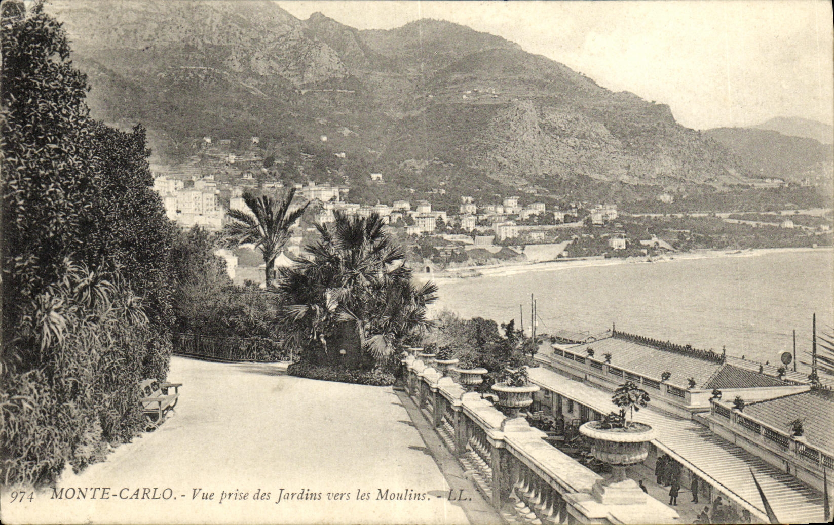 CPA Monte Carlo Vue prise des Jardins vers les Moulins