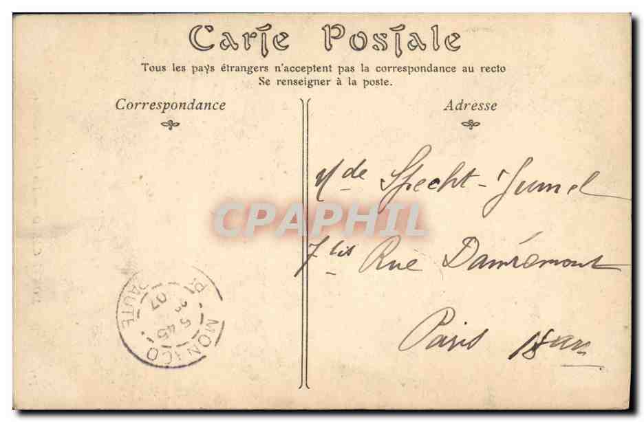 CPA Monte Carlo Vue Jardins Cocotier — Back