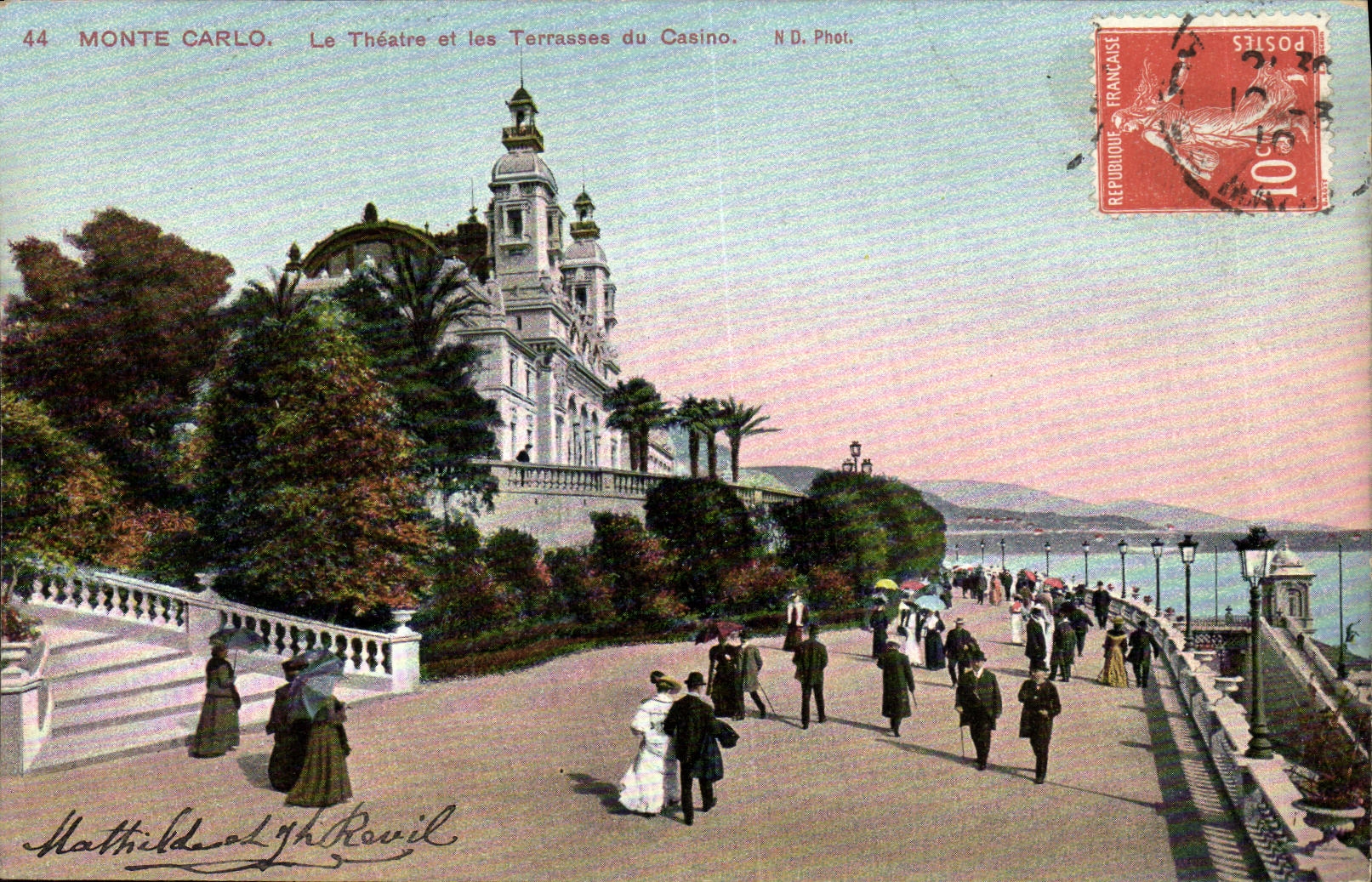 CPA Monte Carlo Le Theatre et les Terrasses du Casino 