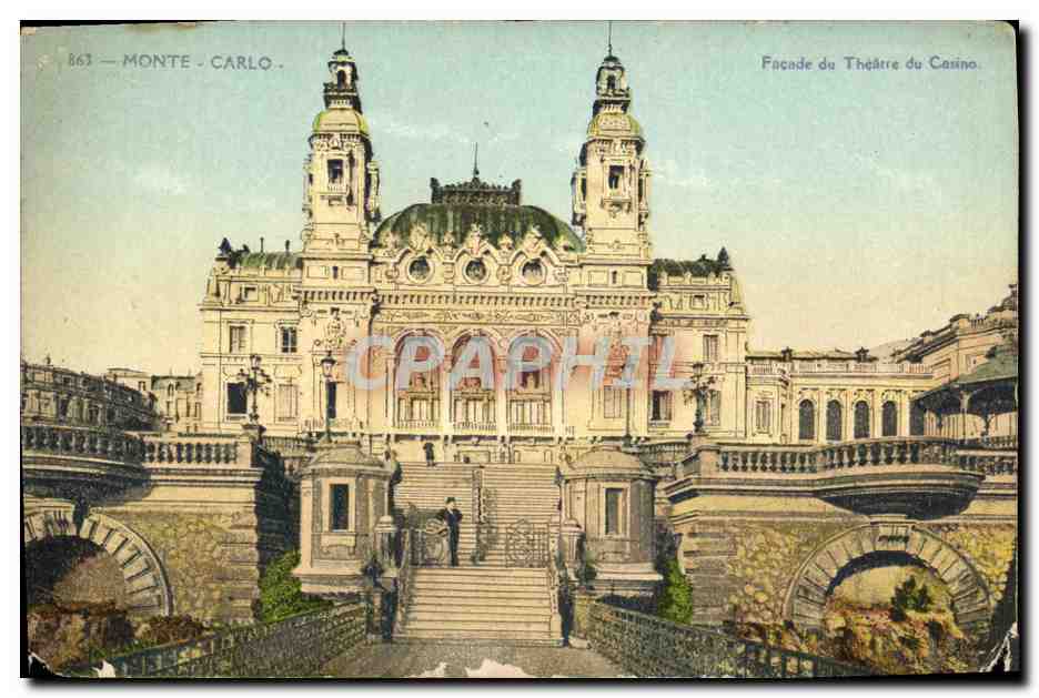 Monte-Carlo — Facade du Théâtre du Casino — Éditeur CPAPHIL, n° 863