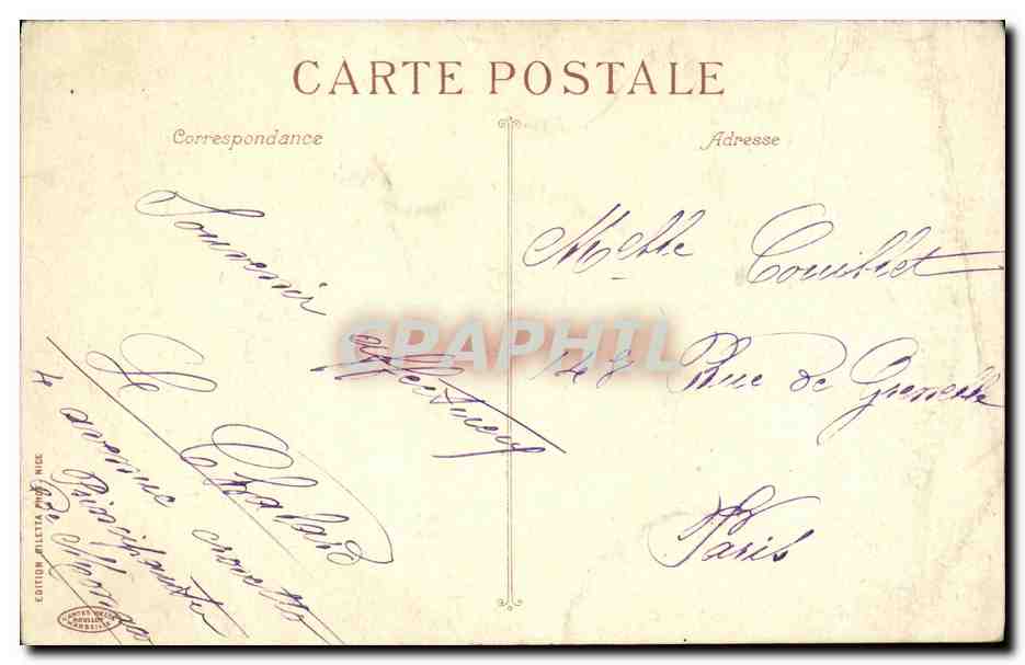 CPA Monte Carlo Les Terrasses et le Monument de Berlioz — Rückseite