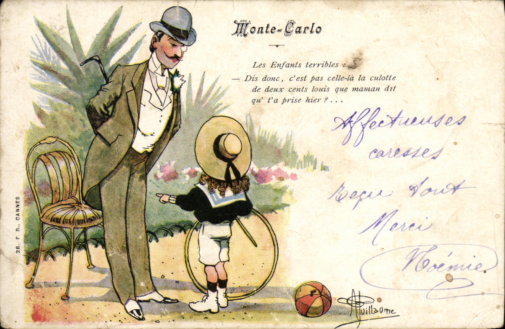 CPA Monte Carlo Les Enfants terribles Monaco Enfant Cerceeau Illustrateur Guillaume
