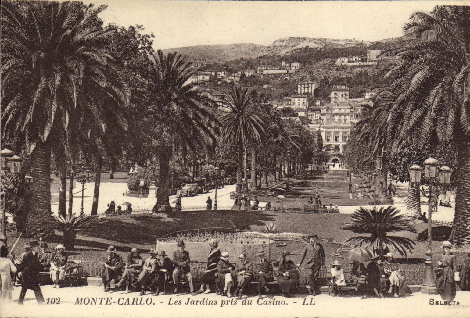 CPA Monte Carlo Les Jardins pris du Casino