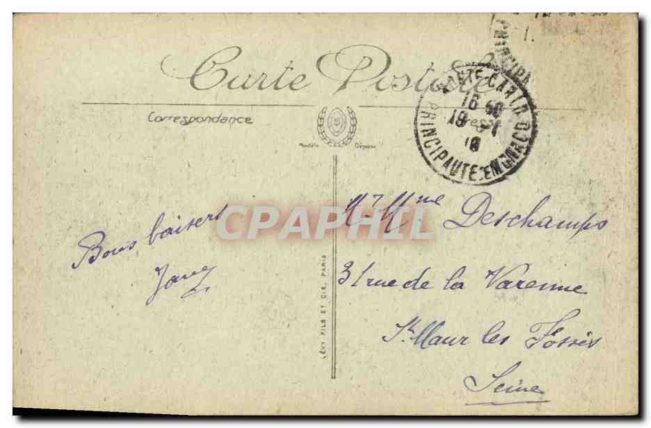 CPA Monte Carlo Terrasse du Casino — Rückseite